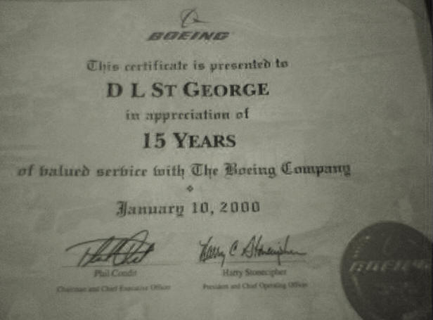 Boeing 15 year Service Award